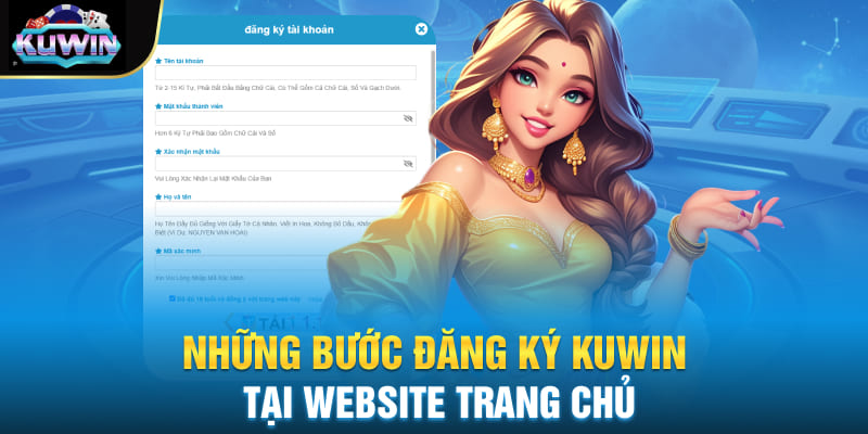 Những bước đăng ký Kuwin tại website trang chủ